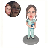 Customized nurse doll with head and surgical records