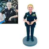 Female police doll, custom head doll